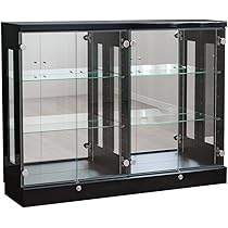 銀狼【新品】コレクションケース フィギュアケース 3段ワイド 棚 ブラック 本体 ＋ LED（ホワイト）セット 】コレクションラック ワイド
